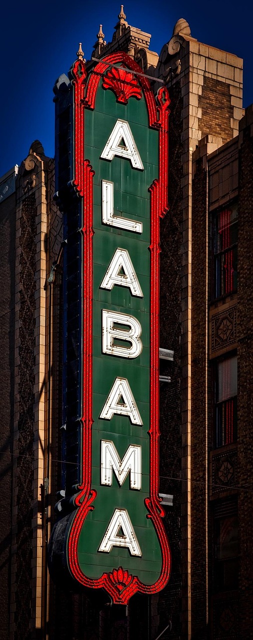 birmingham, alabama, alabama theatre, theater, movies, film, cinema, sign, hdr, landmark, historic, city, cities, urban, downtown, alabama, alabama, alabama, alabama, alabama
