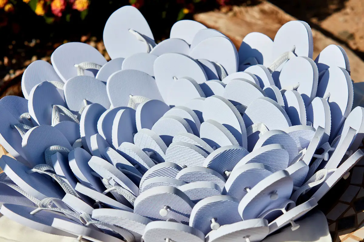 Flip flops - still life details at a wedding