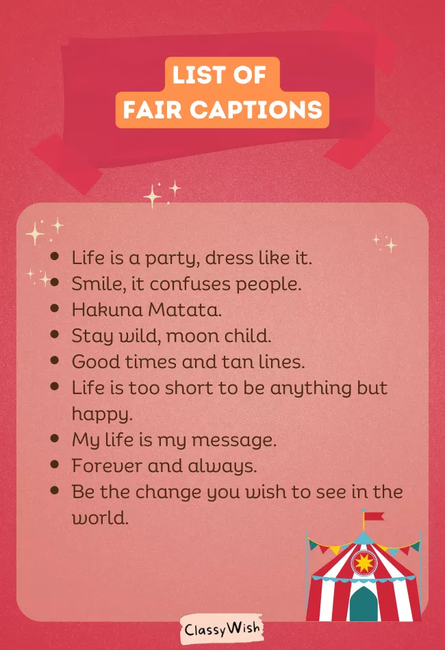 fair captions list