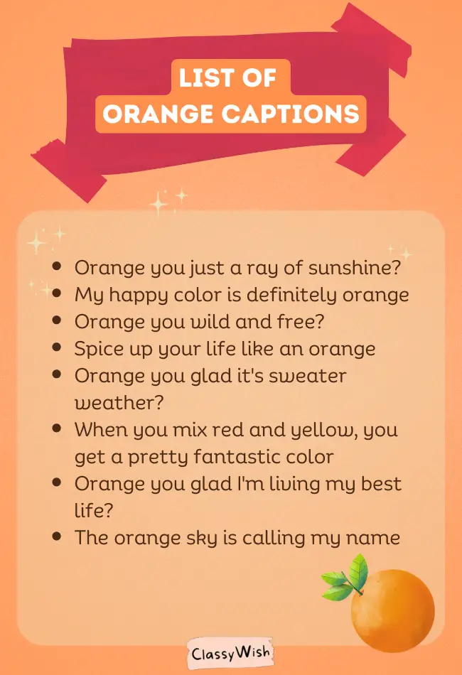 198+ Orange Captions For Instagram +++ [Huge List 2023 ]